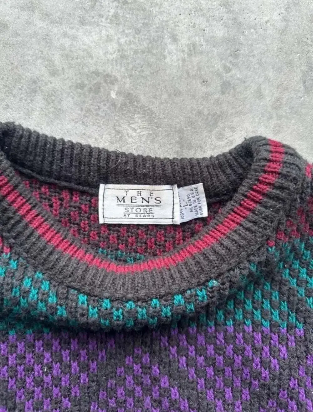 Vintage Sears Geometric Pattern Sweater - Large